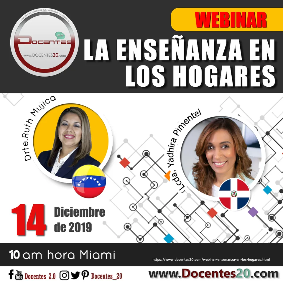 Flyer del webinar La enseñanza positiva en los hogares