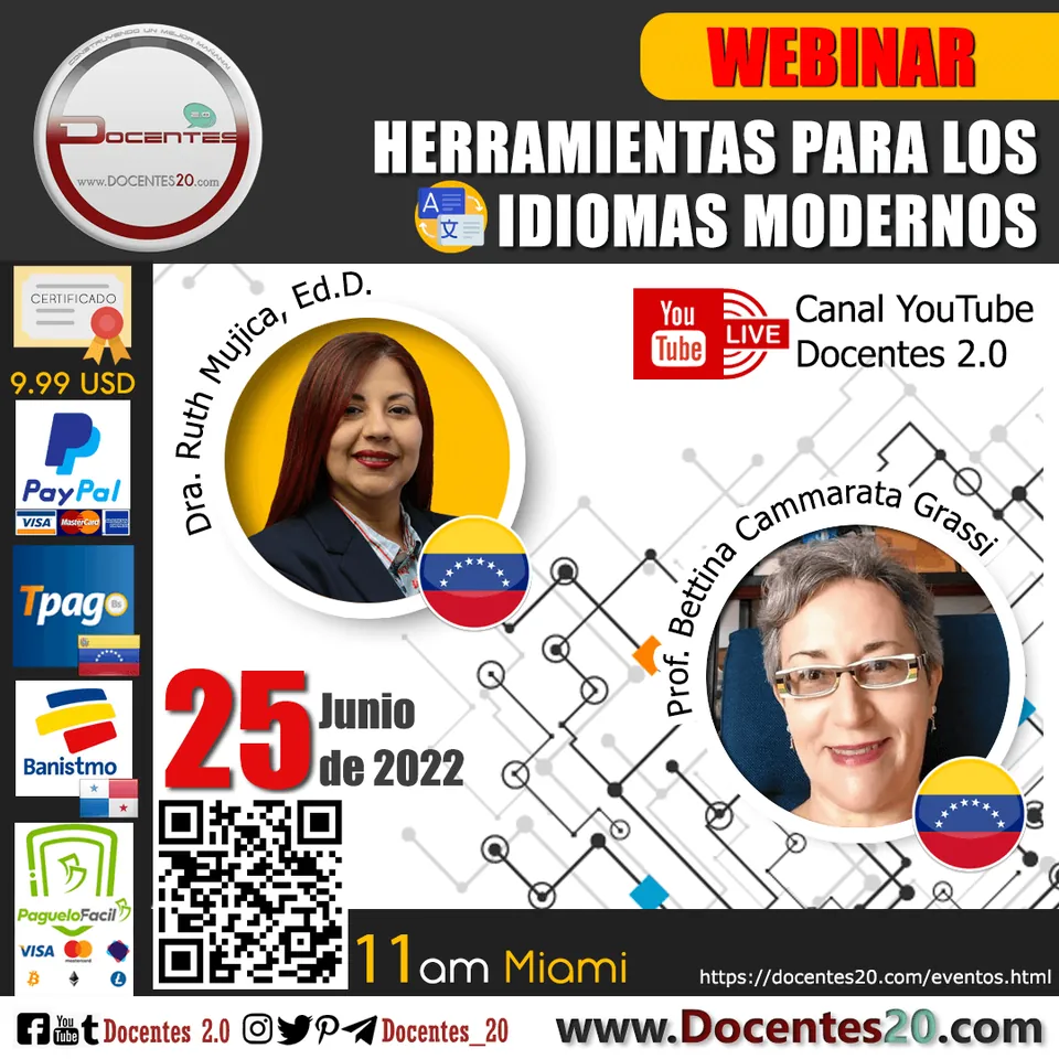 Flyer del webinar Herramientas para los idiomas modernos