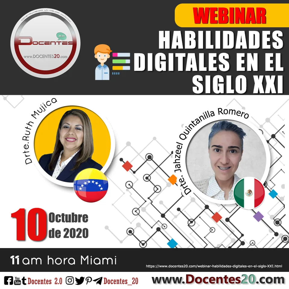 Flyer del webinar Habilidades digitales en el siglo XXI