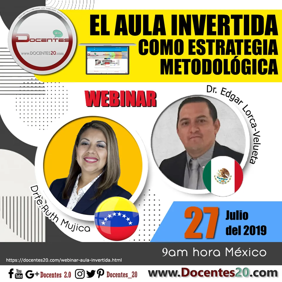 Flyer del webinar El aula invertida como estrategia metodológica