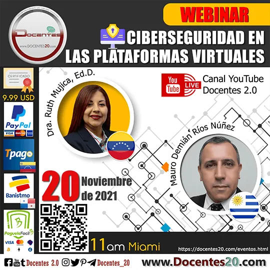 Flyer del webinar Ciberseguridad en las plataformas virtuales