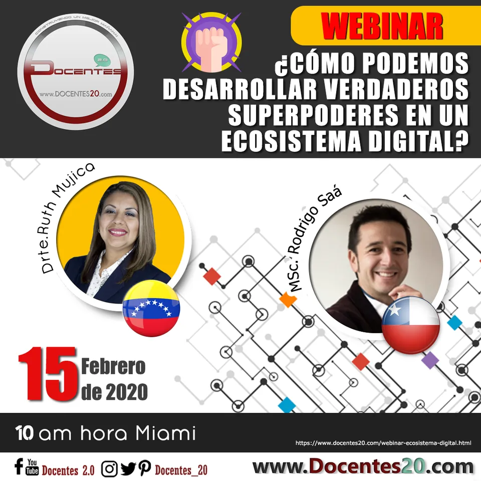 Flyer del webinar ¿Cómo podemos desarrollar verdaderos superpoderes en un ecosistema digital?