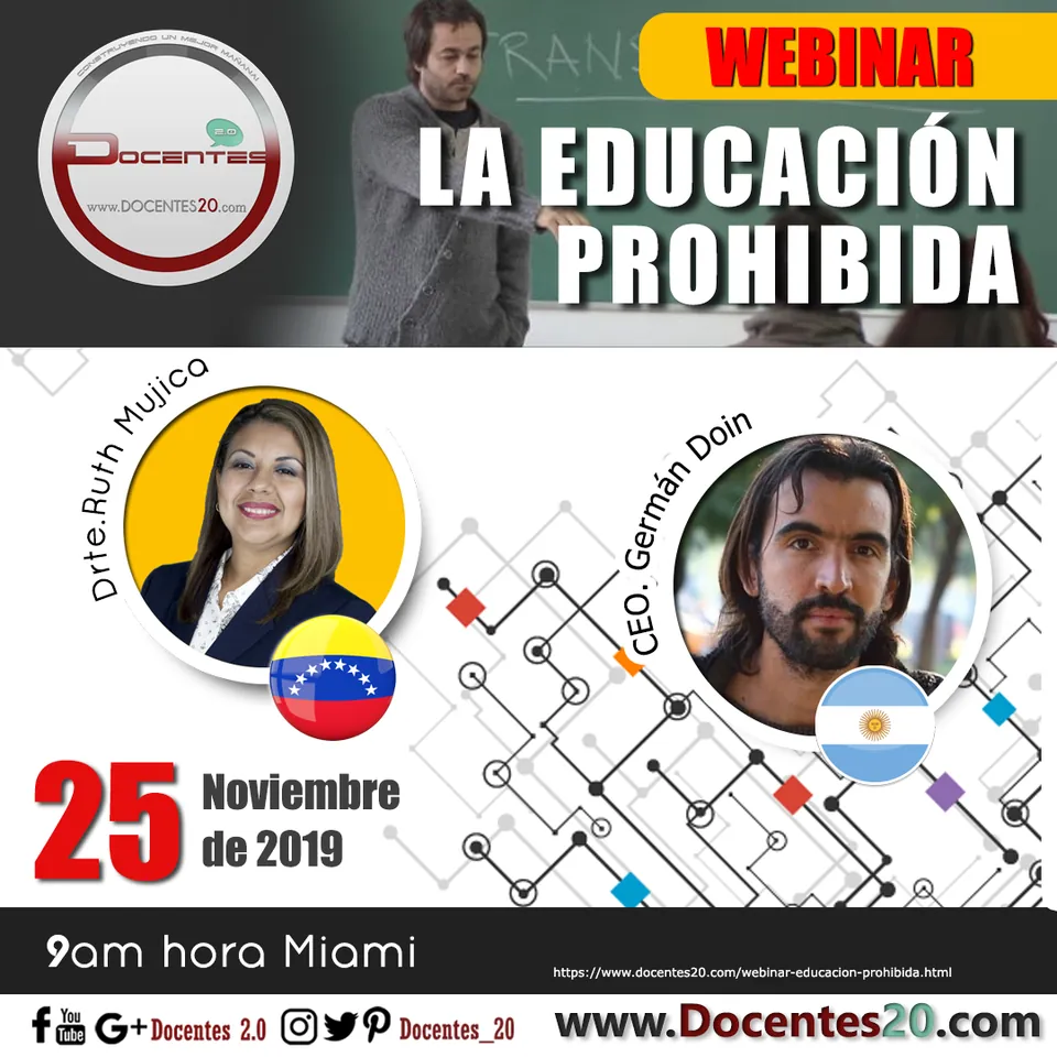 Flyer del webinar La educación prohibida