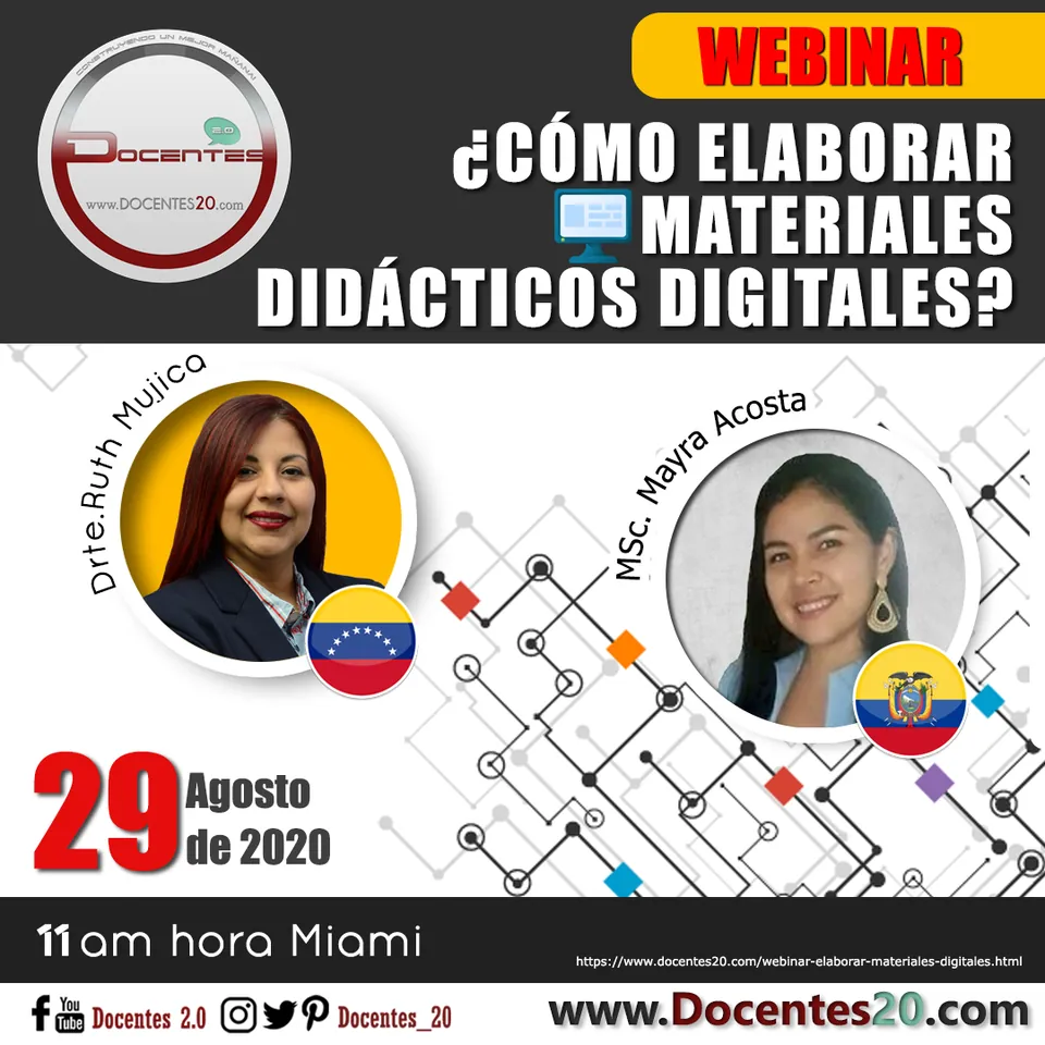 Flyer del webinar ¿Cómo elaborar materiales didácticos digitales?