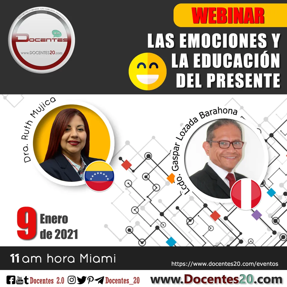 Flyer del webinar Las emociones y la educación del presente