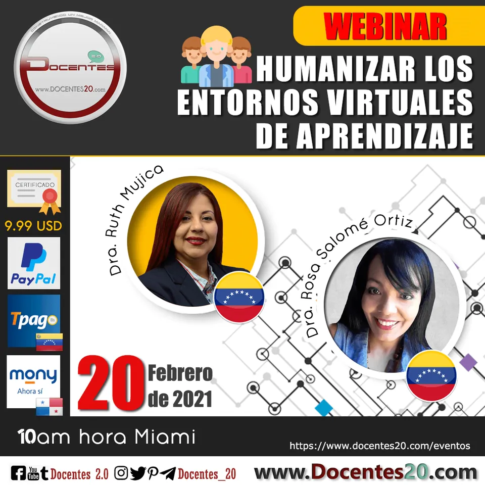 Flyer del webinar Humanizar los entornos virtuales de aprendizaje