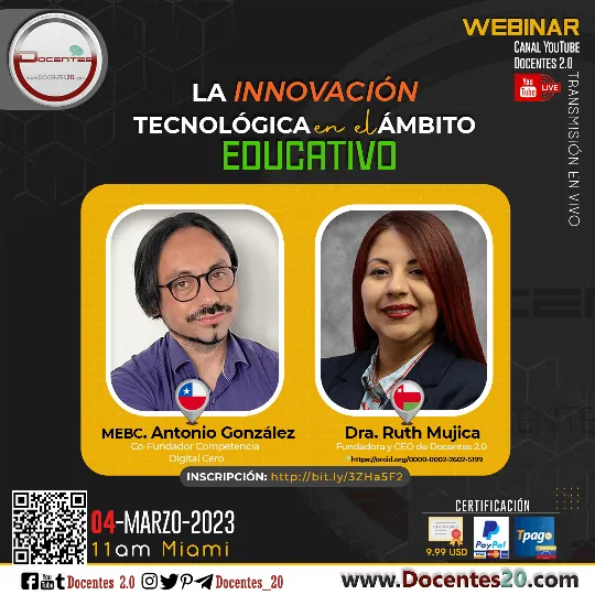 Flyer del webinar La innovación tecnológica en el ámbito educativo