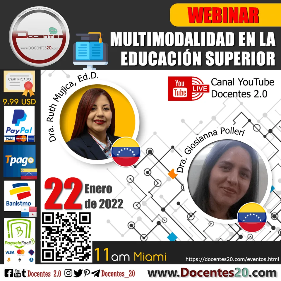 Flyer del webinar Multimodalidad en la educación superior