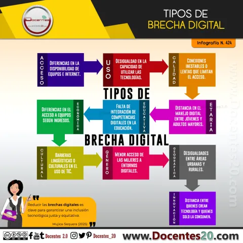 Infografía N.º 424, Tipos de brecha digital